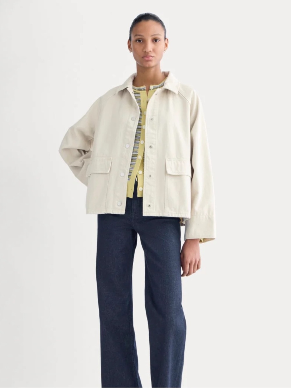 NWT! Everlane Cropped Denim Jacket - Picture 4 of 12